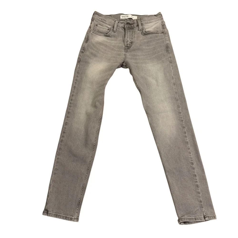 Signature Levi Strauss S37 Slim Mens Grey Denim Jeans 28x28